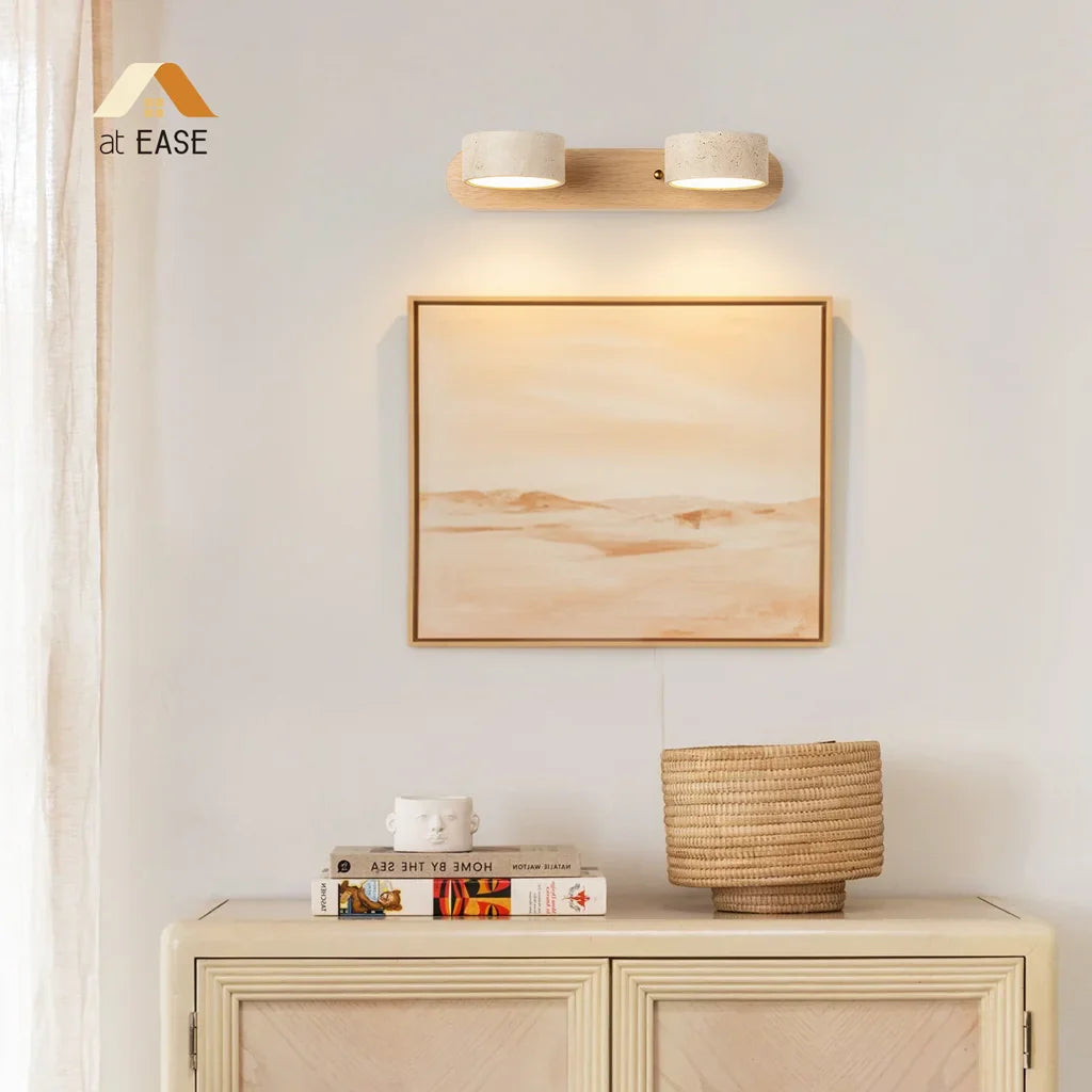 Lysvalen Japandi Rotable Travertine Wall Light
