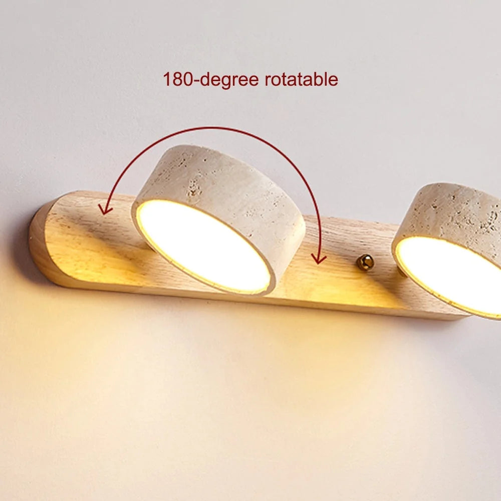 Lysvalen Japandi Rotable Travertine Wall Light