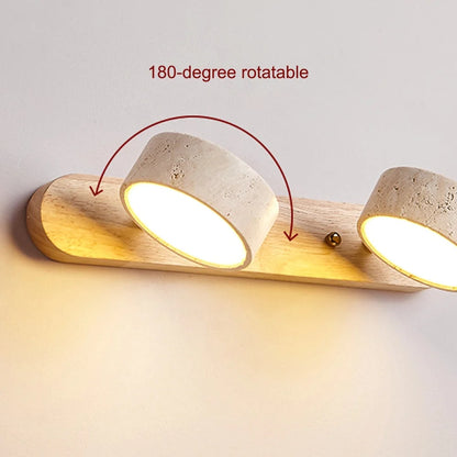Lysvalen Japandi Rotable Travertine Wall Light