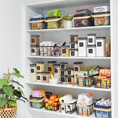 Push Top Pantry Container 900ml - Black Lid
