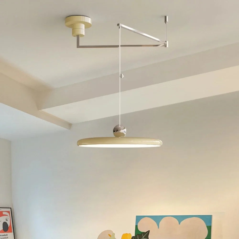 Orion Adjustable Swing Arm Acrylic Disc Pendant Light