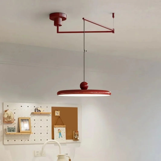Orion Adjustable Swing Arm Acrylic Disc Pendant Light