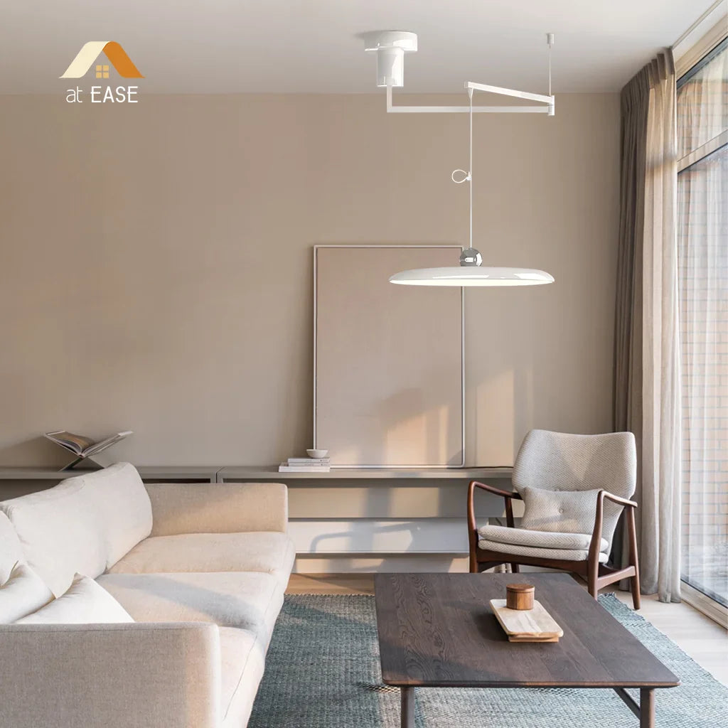 Orion Adjustable Swing Arm Acrylic Disc Pendant Light