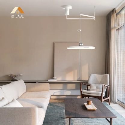 Orion Adjustable Swing Arm Acrylic Disc Pendant Light