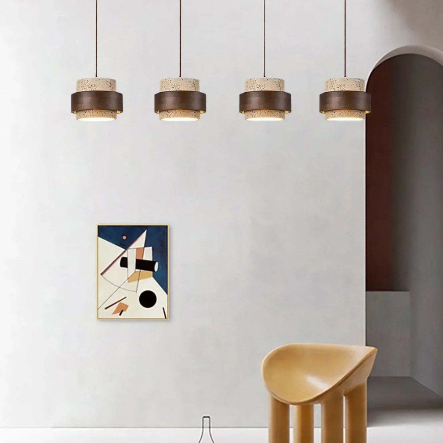 Orvina Japandi Travertine Pendant Lamp
