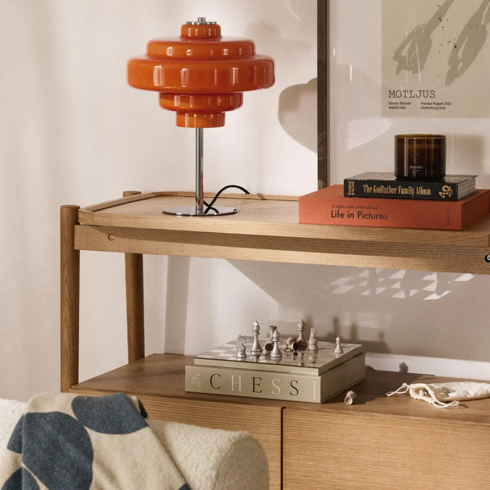 Serenyra Macaron Orange Glass Table Lamp