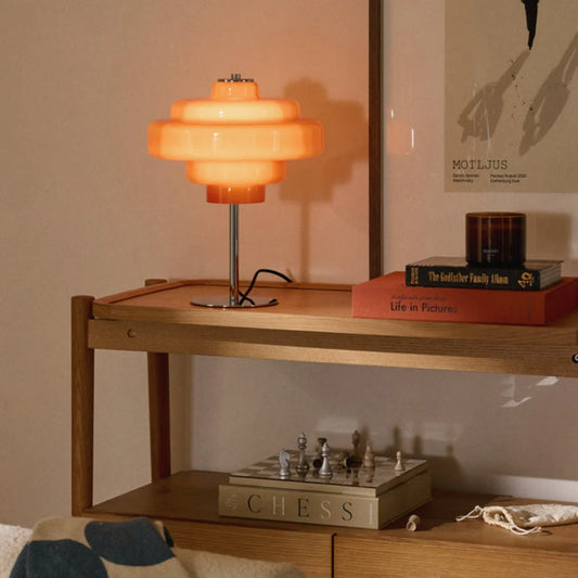 Serenyra Macaron Orange Glass Table Lamp