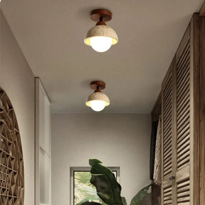 Velian Japandi Bud Travertine Ceiling Lamp