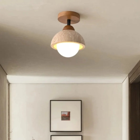 Velian Japandi Bud Travertine Ceiling Lamp