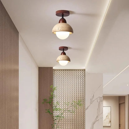 Velian Japandi Bud Travertine Ceiling Lamp