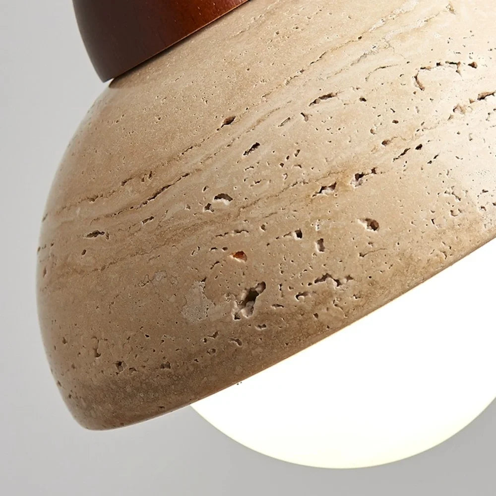 Velian Japandi Bud Travertine Ceiling Lamp