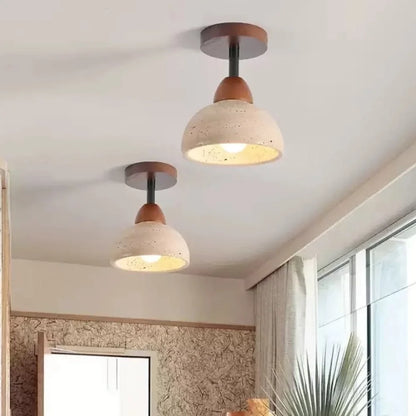 Velian Japandi Bud Travertine Ceiling Lamp