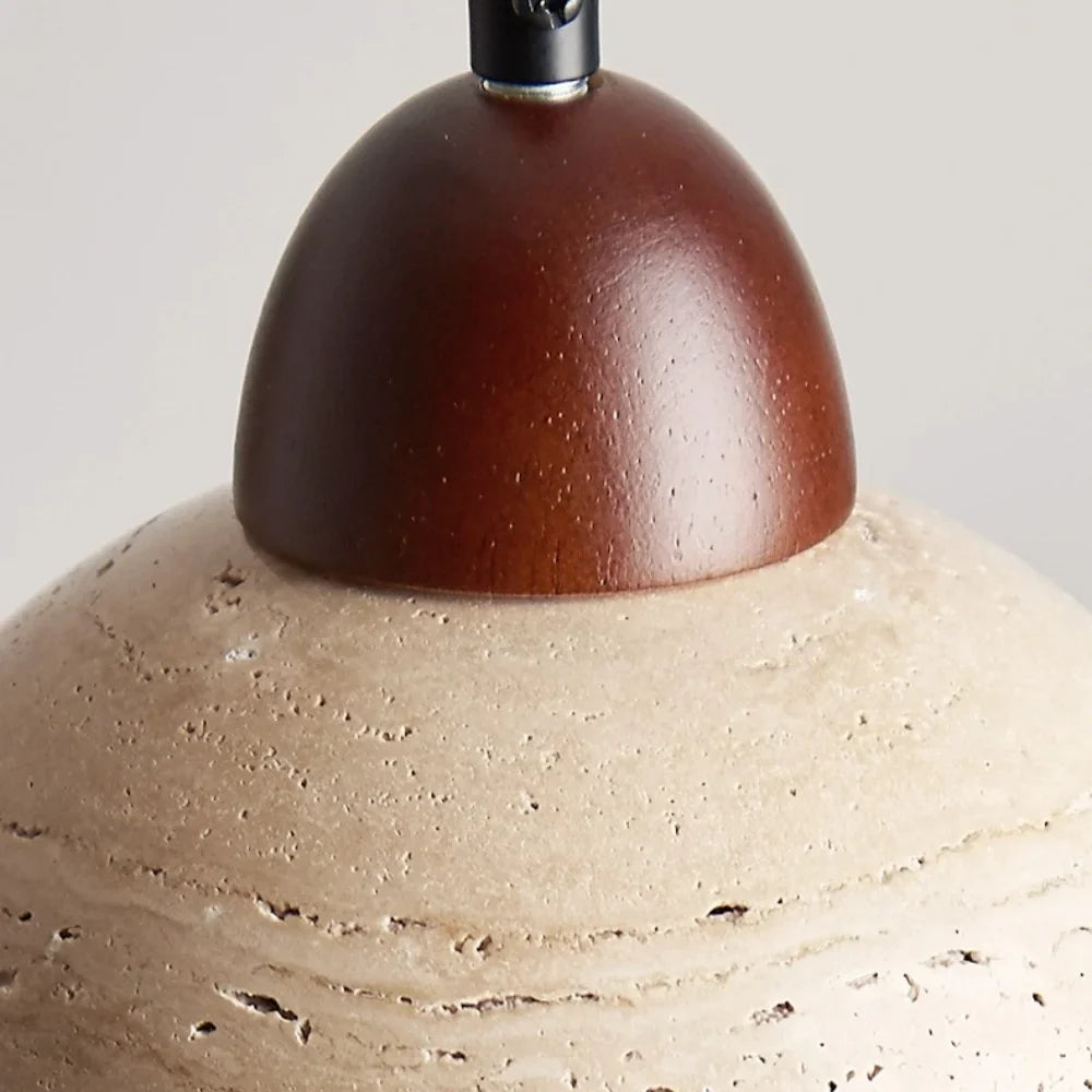 Velian Japandi Bud Travertine Ceiling Lamp