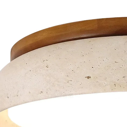 Veliana Wabi-Sabi Round Travertine Ceiling Light