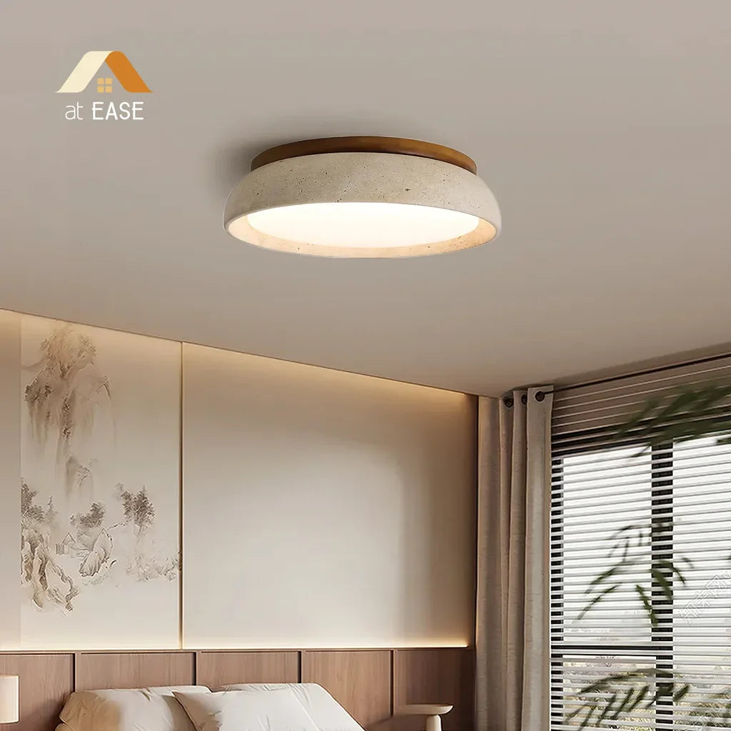 Veliana Wabi-Sabi Round Travertine Ceiling Light