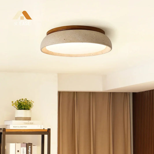 Veliana Wabi-Sabi Round Travertine Ceiling Light