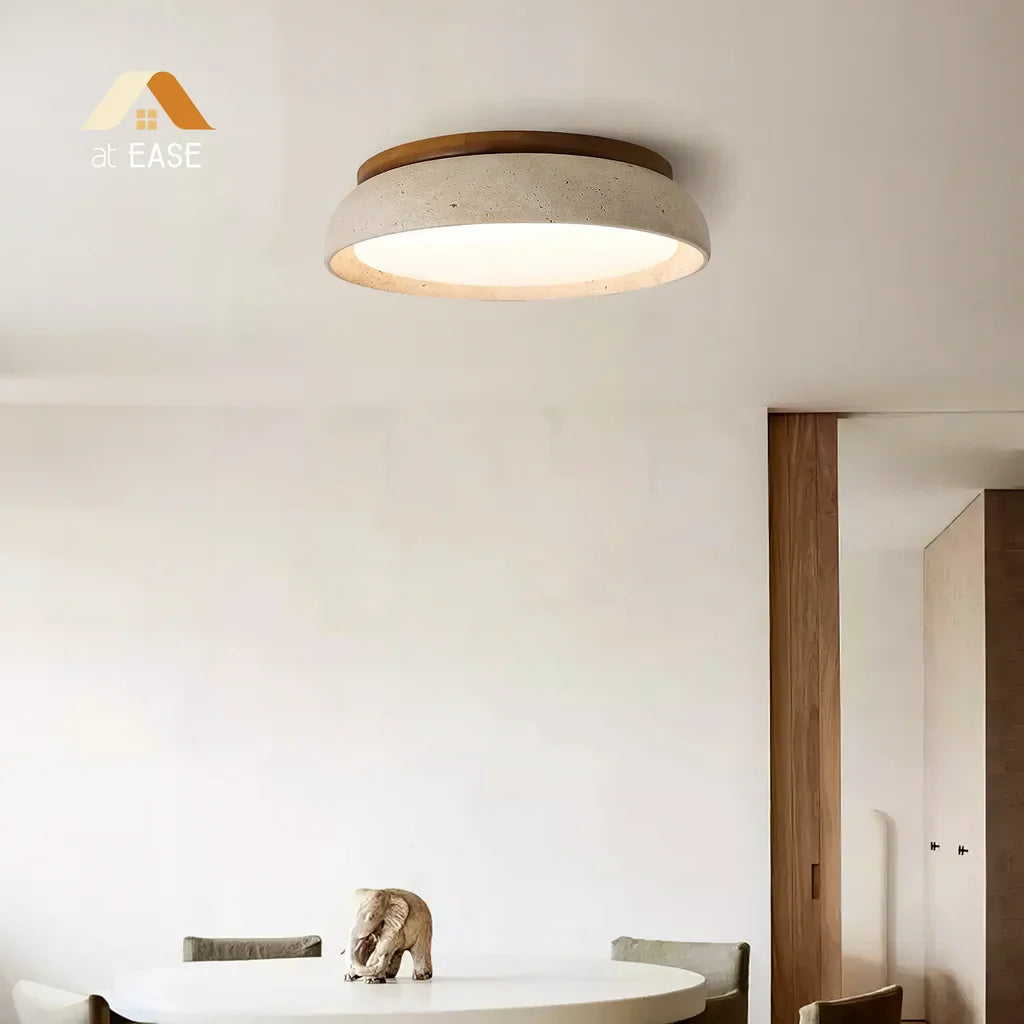 Veliana Wabi-Sabi Round Travertine Ceiling Light