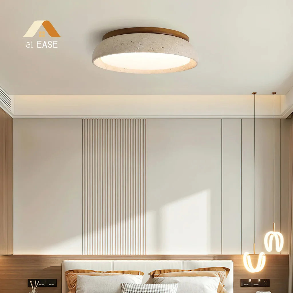 Veliana Wabi-Sabi Round Travertine Ceiling Light