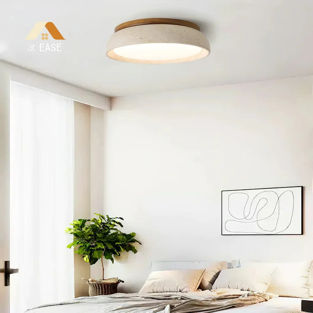 Veliana Wabi-Sabi Round Travertine Ceiling Light