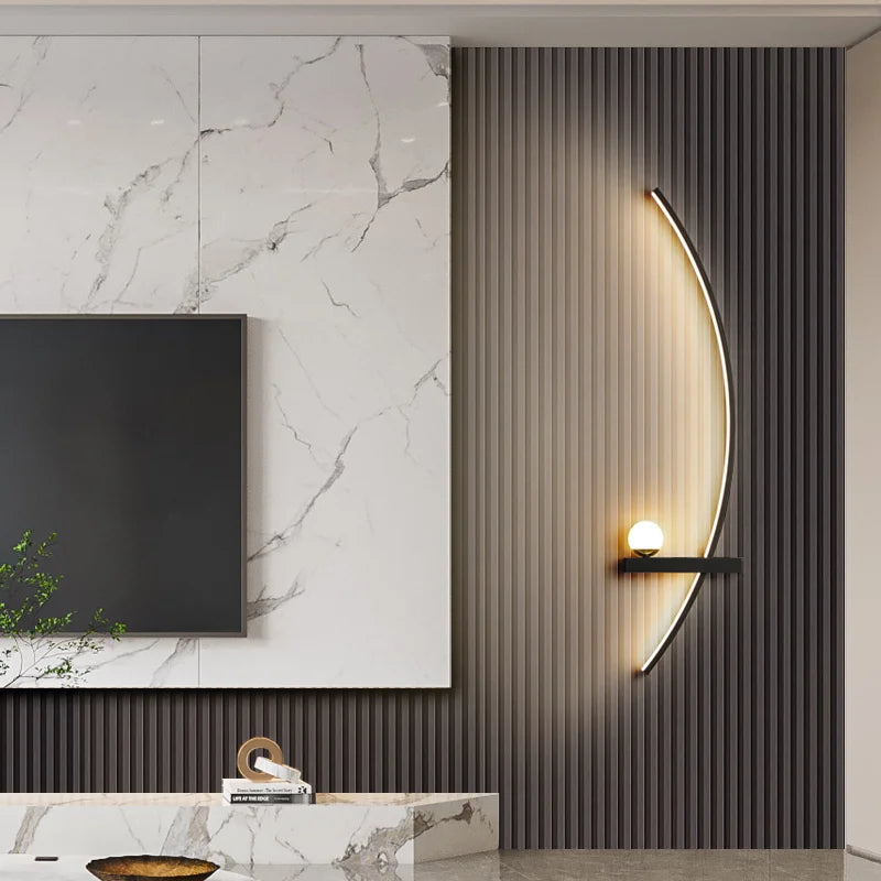Forseti Minimalist Arc Linear LED Wall Light