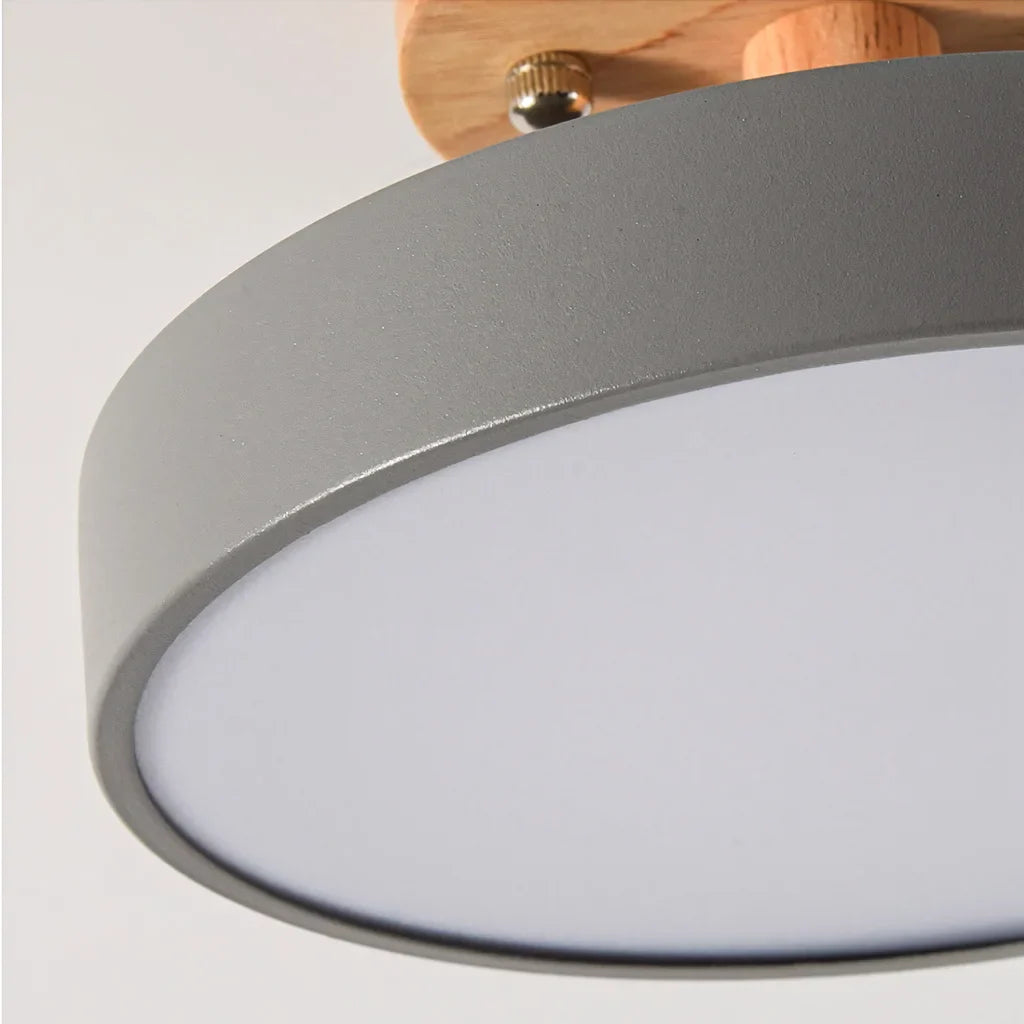 Eir Macaron Round Wood Grain Ceiling Lamp