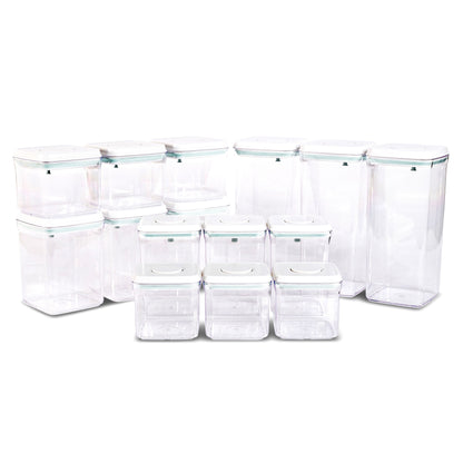 Push Top Pantry Container 15 Set - White Lid