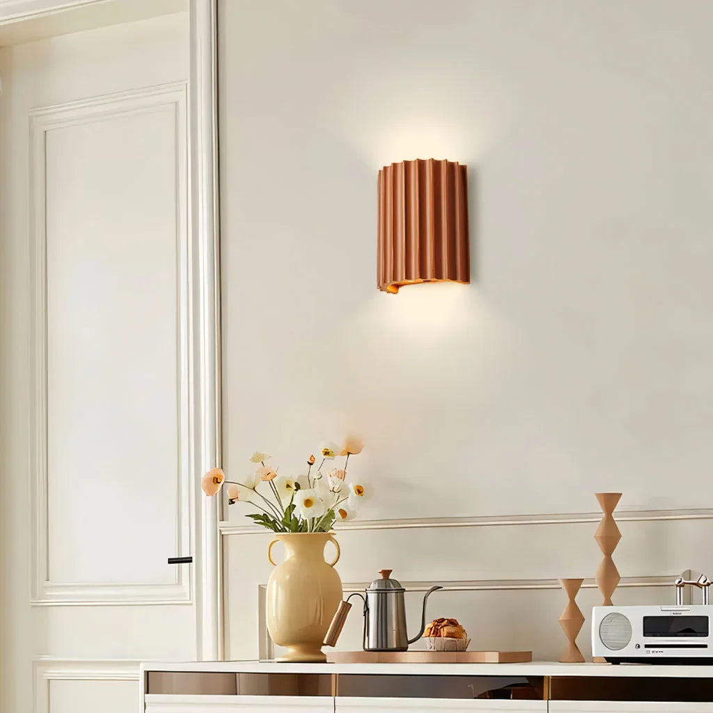 Rhea Resin Ribbed Wall Sconce