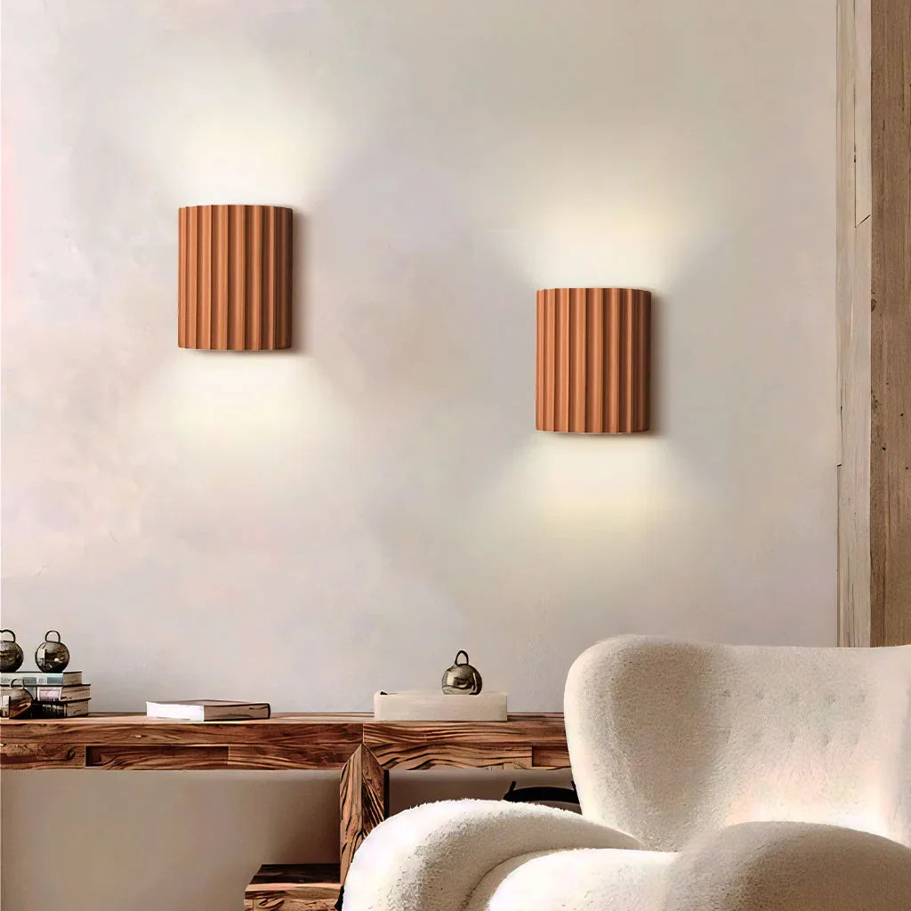 Rhea Resin Ribbed Wall Sconce