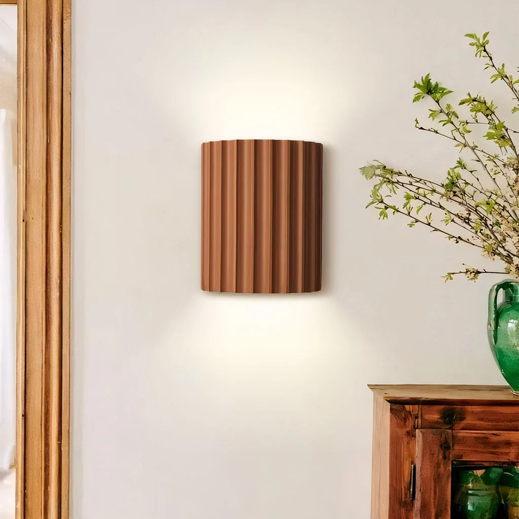 Rhea Resin Ribbed Wall Sconce