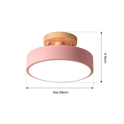 Eir Macaron Round Wood Grain Ceiling Lamp