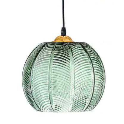 Gaia Boho Tropical Palm Leaf Glass Pendant Light