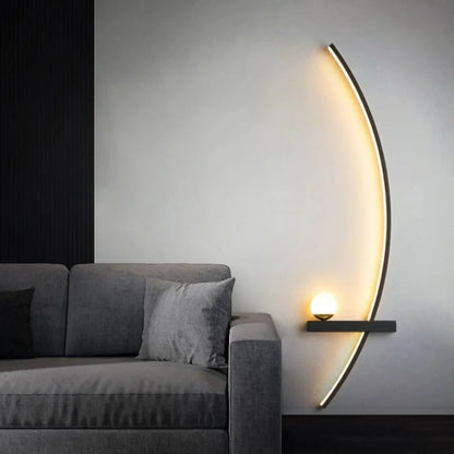 Forseti Minimalist Arc Linear LED Wall Light